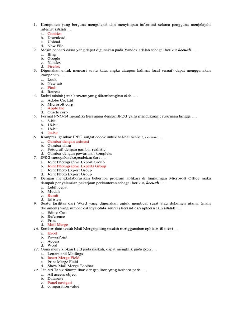 Soal Tik 9 On Pdf