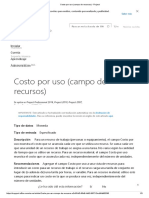 Costo Por Uso - Campo de Recursos - Project