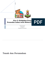 Kebijakan Perumahan Persoalan Lahan Serta Status Penguasaannya