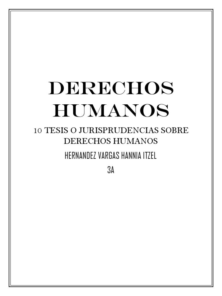 3 Tesis o Jurisprudencias de Derechos Humanos | PDF | Derechos humanos