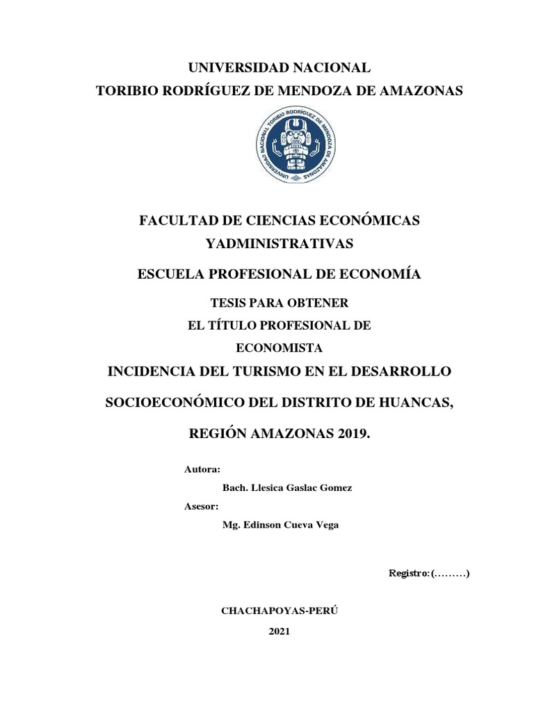 Turismo y Desarrollo en Huancas 2019 | PDF | Muestreo (Estadísticas ...