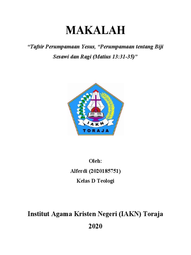 Tafsir Perumpamaan Yesus: Biji Sesawi & Ragi | PDF