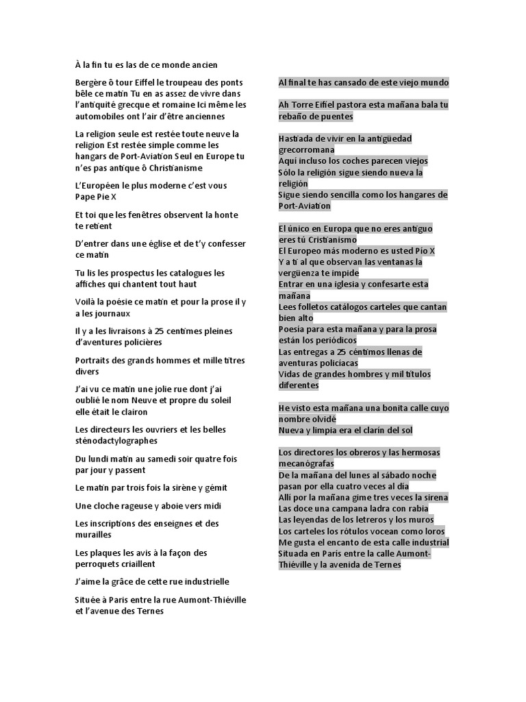 Poema Zone Apollinaire PDF