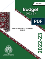 Sindh Govt Budget VOLUME-I- 2022-23