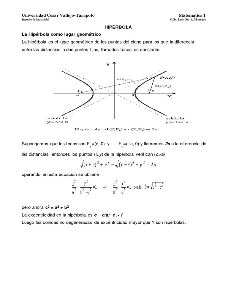 La Hiperbola | PDF | Elipse | Formas geométricas