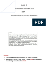 Part 4 - Module 2 - Solutions, Volumetric Analysis and Water