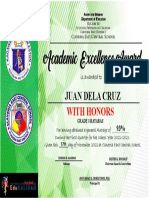 Academic Excellence Certificate INTERMIDIATE