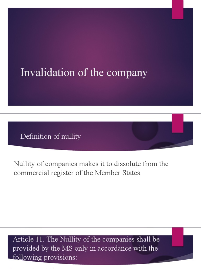 Understanding Company Nullity Regulations | PDF | Business | Finance ...