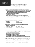 Review Questions For Agriculturist Board Exam