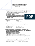 Review Questions For Agriculturist Board Exam