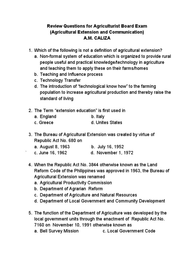 LICENSURE EXAMINATION FOR AGRICULTURIST REVIEWER 2022 visual data 5