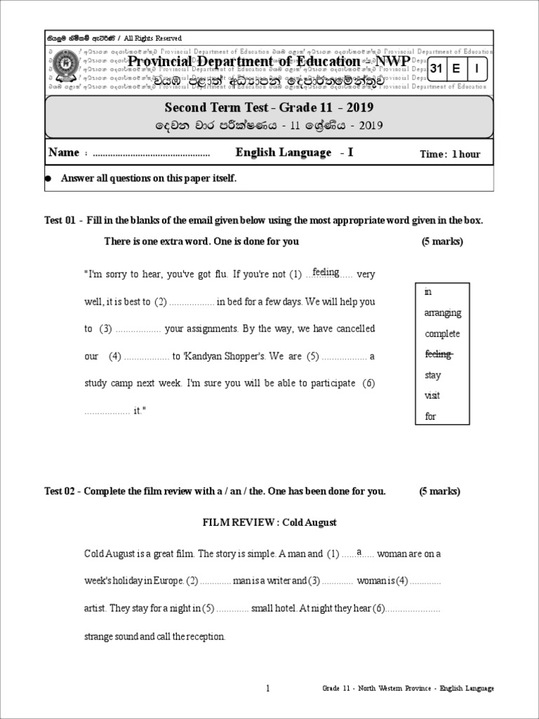 GRADE 11 ENGLISH PRACTICE TEST PDF WITH ANSWERS TERM 2 visual data 5