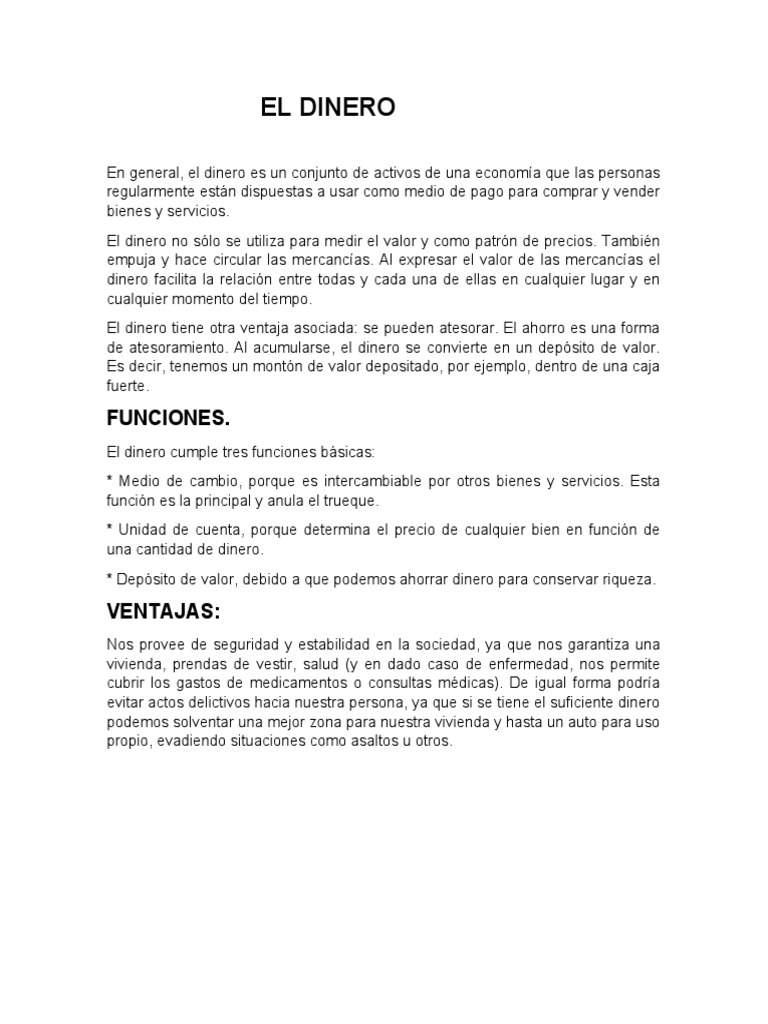 El Dinero | PDF | Crecimiento personal y profesional | Derecho