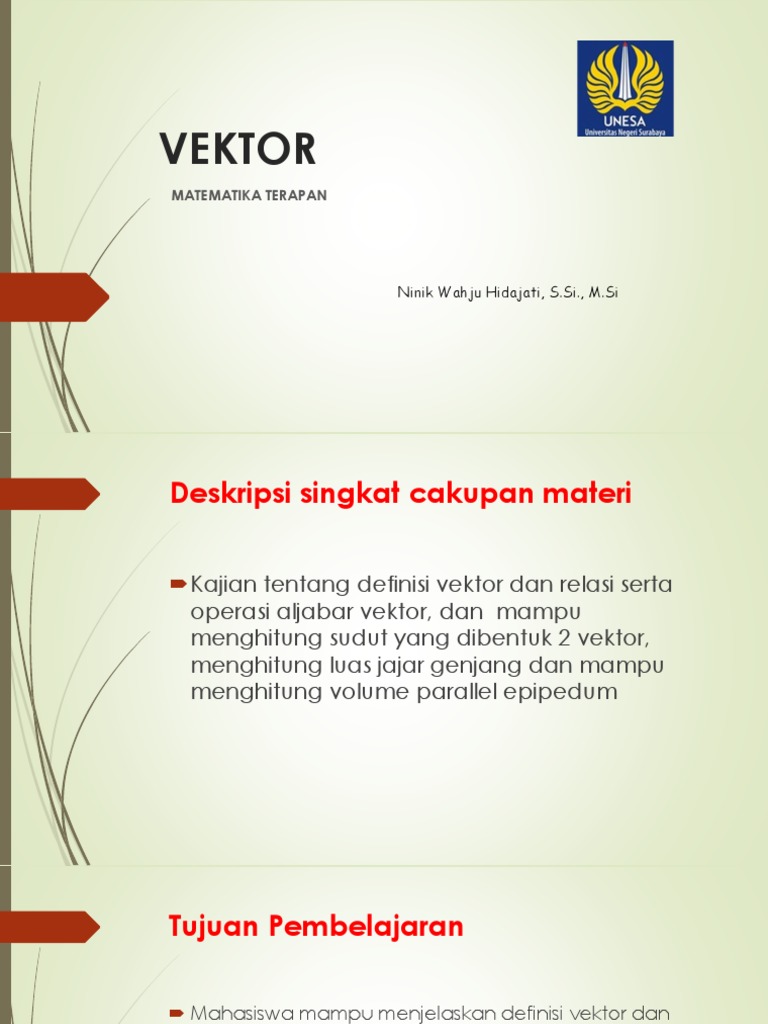 Materi Vektor dalam Matematika Terapan | PDF | Metode & Bahan Ajar ...