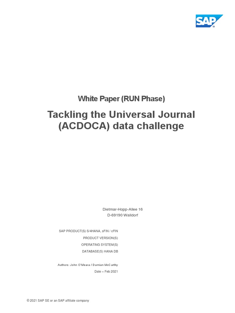 WP - Tackling The Universal Journal (ACODCA) Data Challenge - F | PDF ...