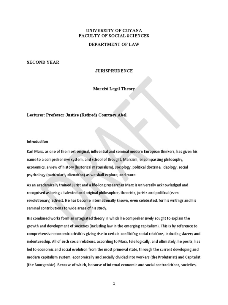 Marxist Theory Of Law