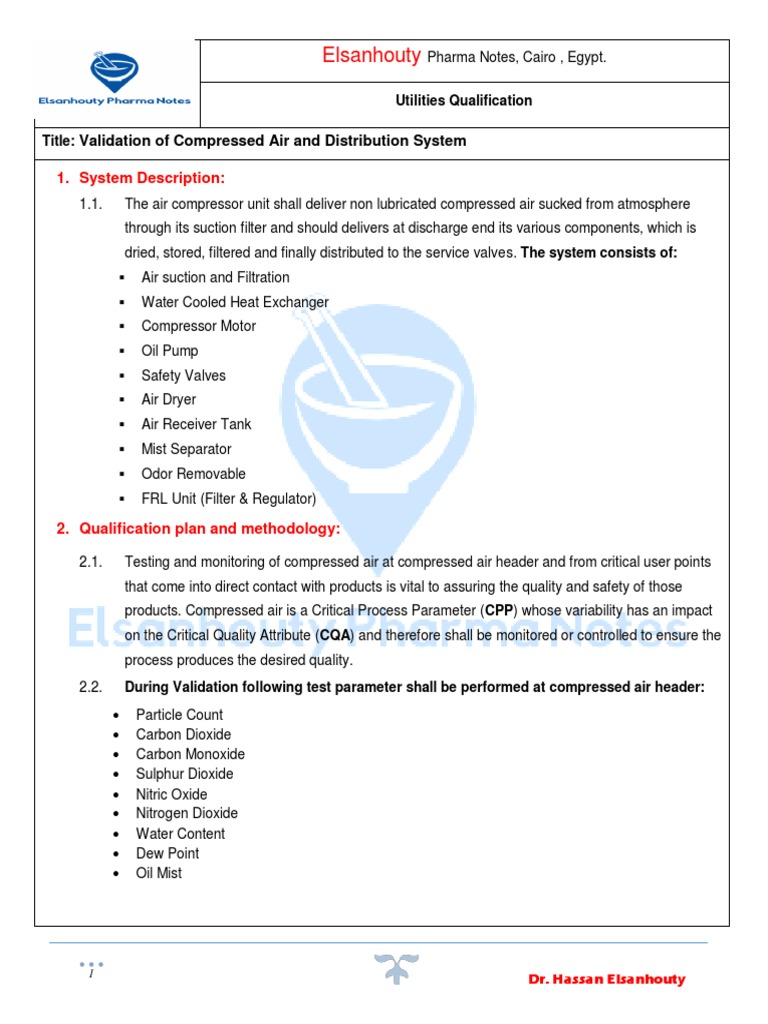 Pharmaceutical Compressed Air Validation 1657011960 PDF Flow