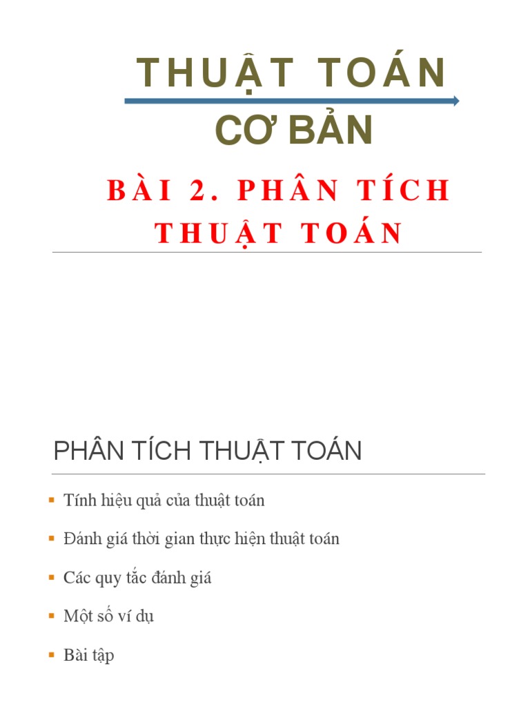 Bai 2 - Phan Tich Thuat Toan | PDF