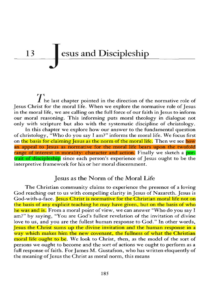 Jesus as the Norm for Moral Life | PDF | Jesus | Christology