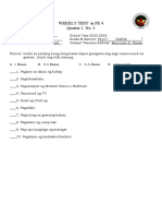 Weekly Test in PE 4