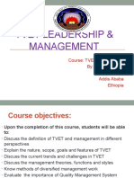 Fti Tvet Leadership & Management: Course: Tvet Management By: Bekre H. (PHD) Addis Ababa Ethiopia