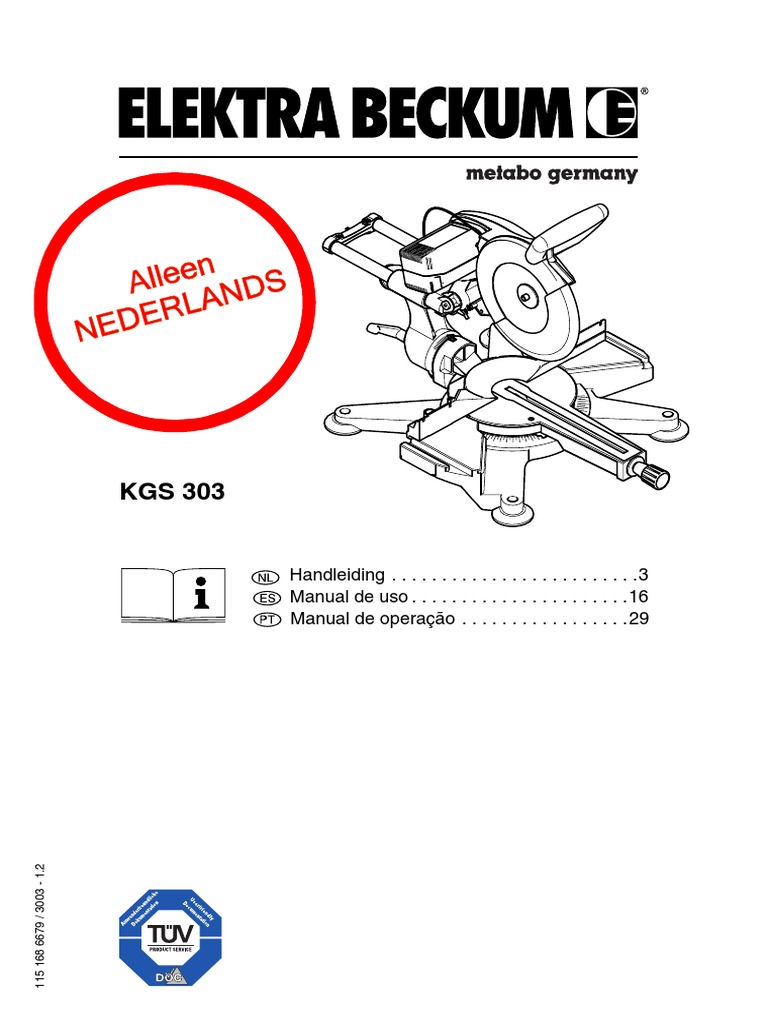 Metabo KGS 303 Plus Handleiding | PDF
