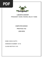 CLass 12 CS Practical File 2022-23 | PDF | Computer Program | Programming