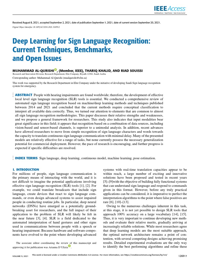 Deep Learning For Sign Language Recognition Current Techniques ...