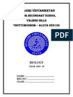 Sivagiri Vidyaniketan Biology Project Work Certificate 2022-23