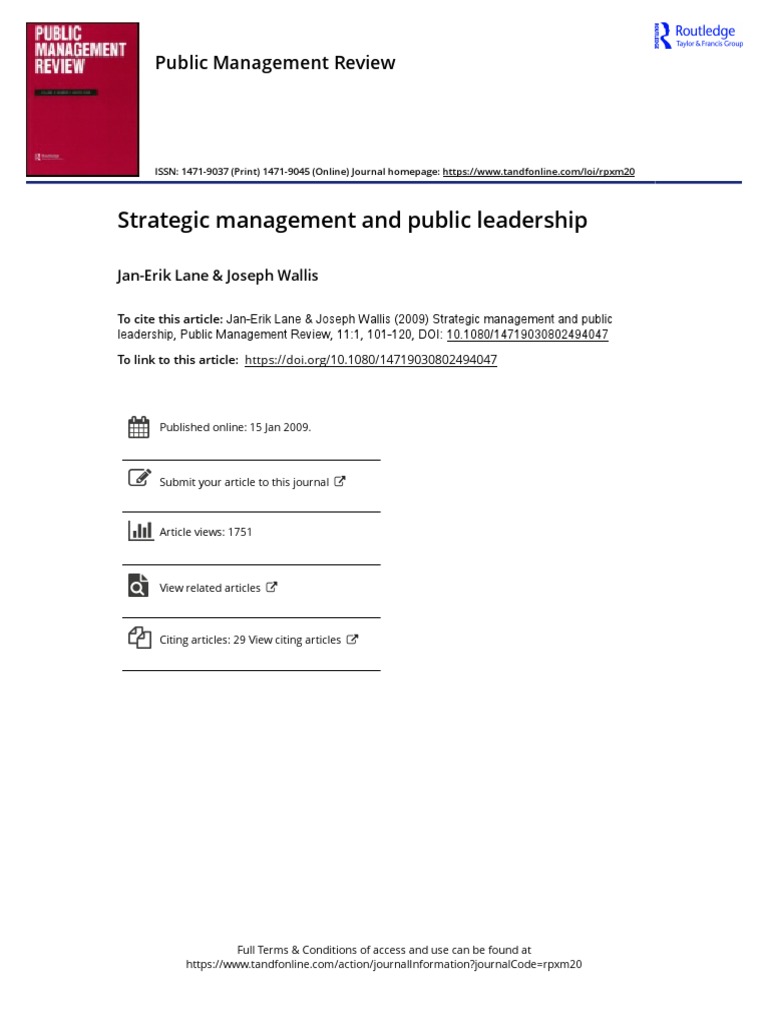 Strategic Management in Public Leadership | PDF | Strategic Management ...