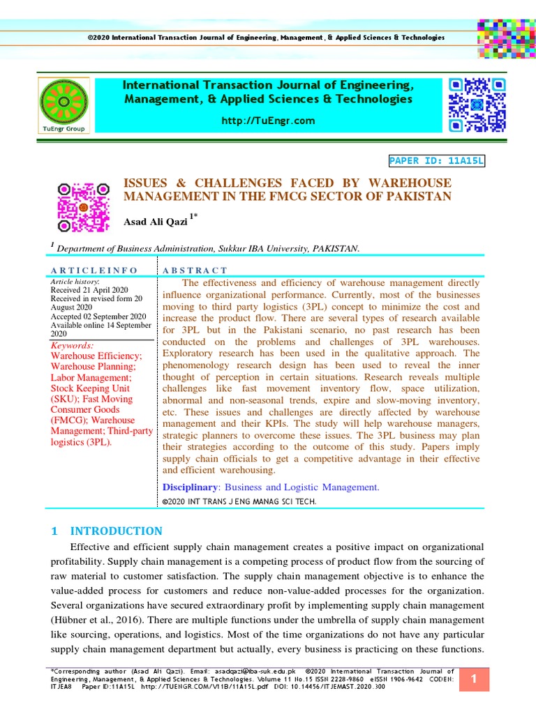 11A15L | PDF | Warehouse | Logistics