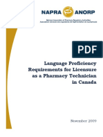 NAPRA Language Proficiency Requirements For Licensure Pharm Tech Nov 2009 Final