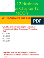 Class 12 Business Studies Chapter 12 MCQ's