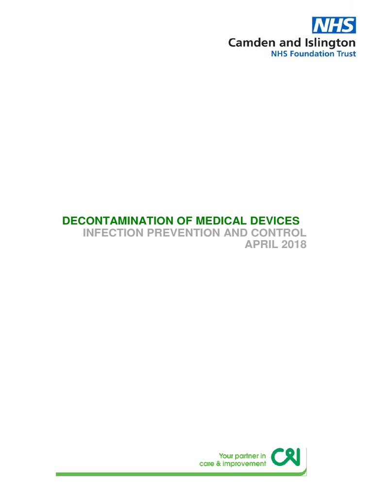 Decontamination of medical devices policy cl05d january 2019 pdf