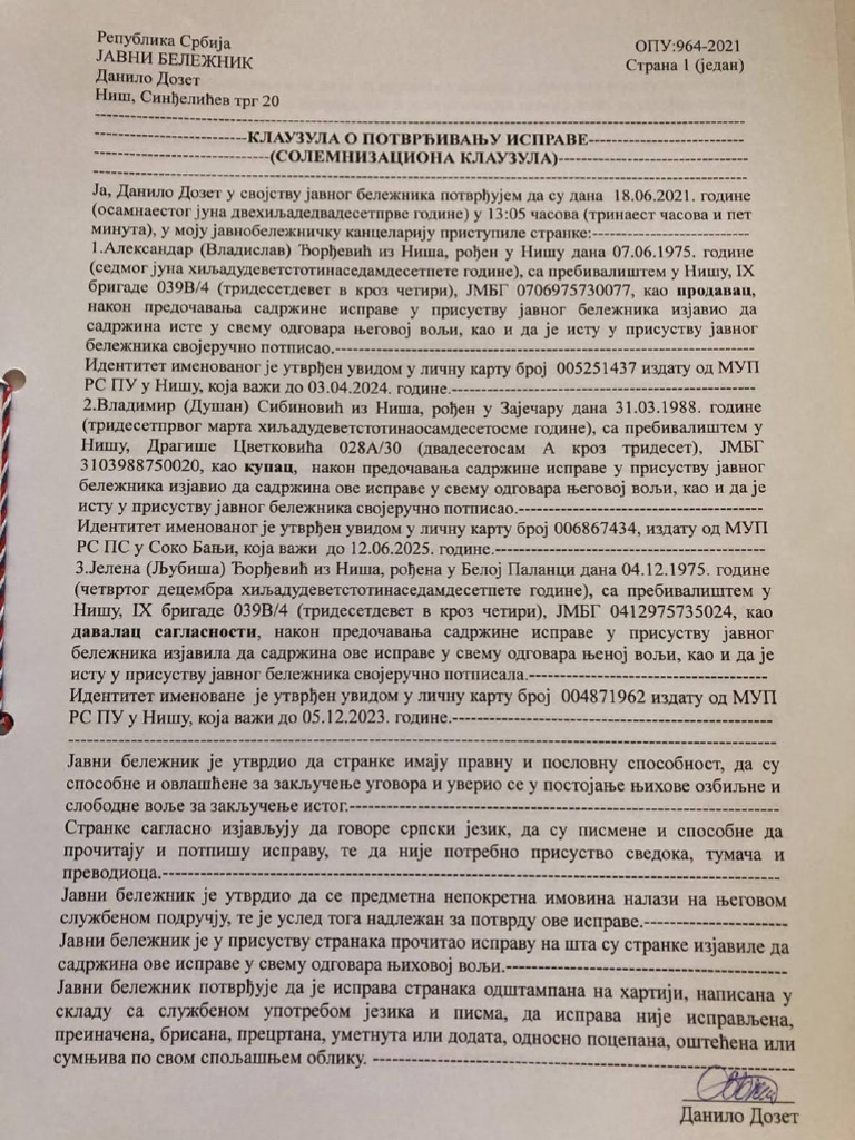 Ugovor o Kupoprodaji | PDF