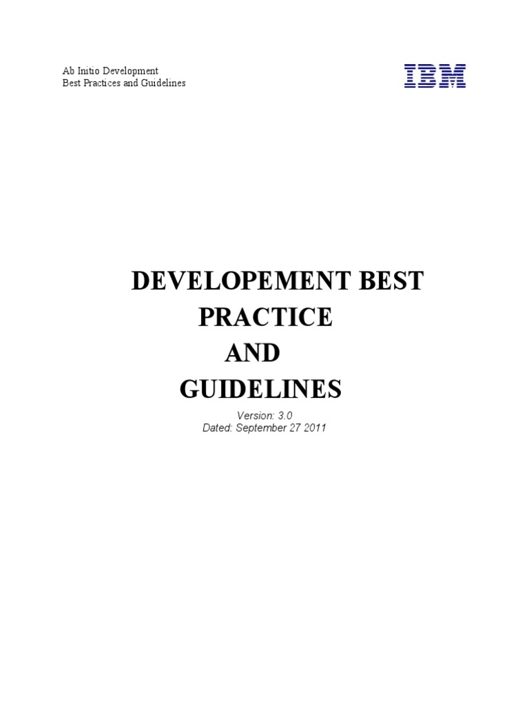 Ab Initio Development Best Practices | PDF | Computer Data Storage ...