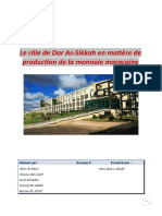 Rapport D'économie Monétaire, G3, Dar As-Sikkah Et Son Rôle en Matière de Production de La Monnaie Marocaine