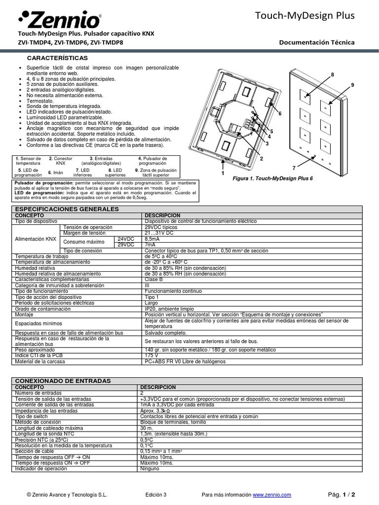 Hoja Tecnica TMD Plus Esp Ed3 | PDF | Diodo emisor de luz | Sensor