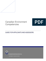 Canadian Environment Experience Competencies Guide For Applicants and Assessors