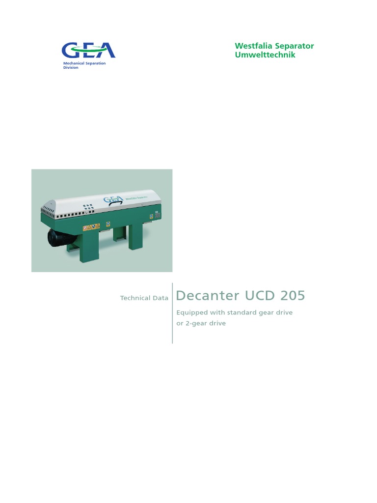 Decanter UCD 205 | PDF | Mechanical Engineering | Manufactured Goods