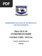 Practice of Entrepreneurship 216