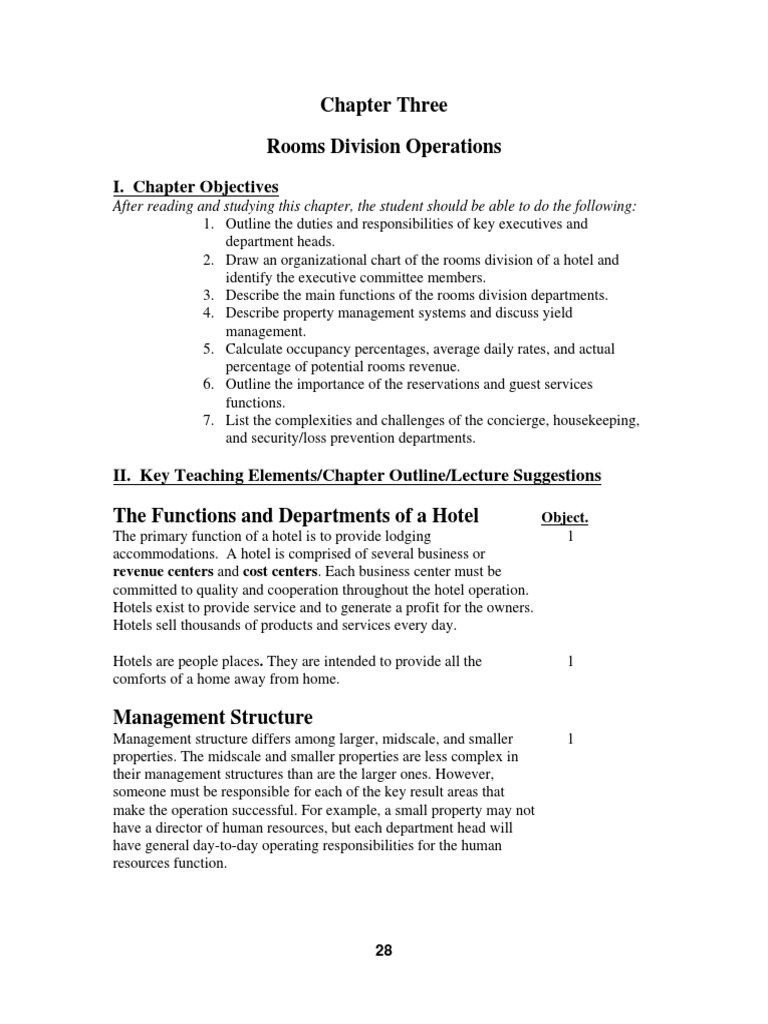 Rooms Division Management in Hotels | PDF | Business | Economies