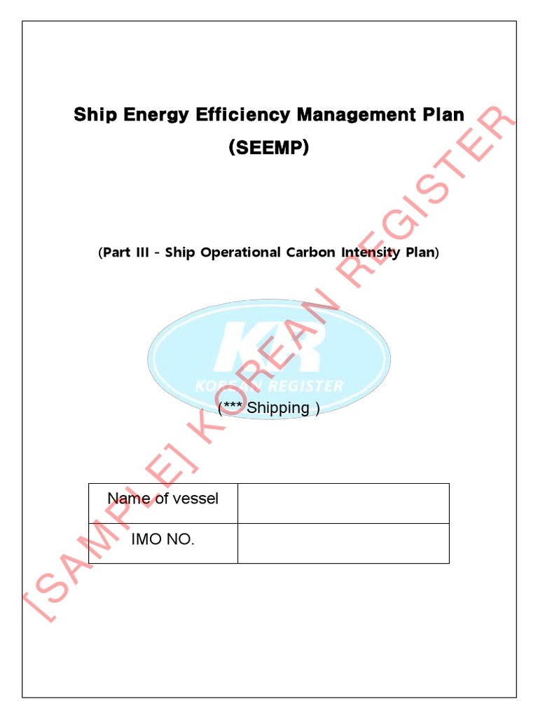 Ship Operational Carbon Intensity Plan | PDF