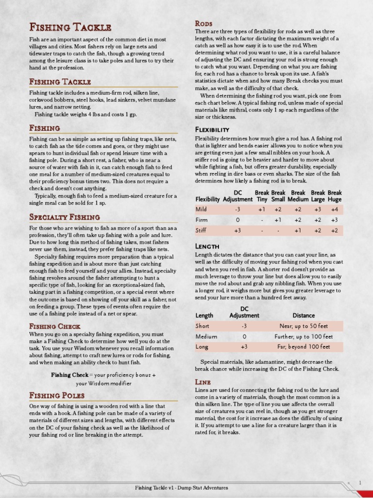 D&D Fishing Tackle Guide | PDF | Fishing Rod | Angling