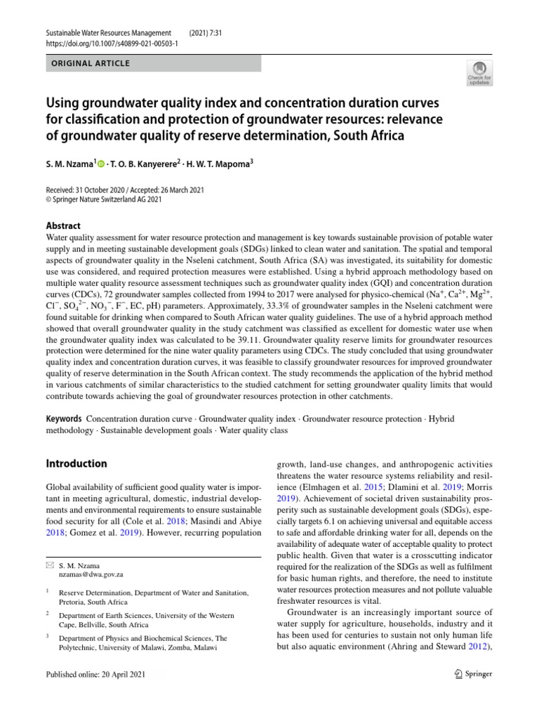 Using Groundwater Quality Index and Conc | PDF | Water Quality | Water