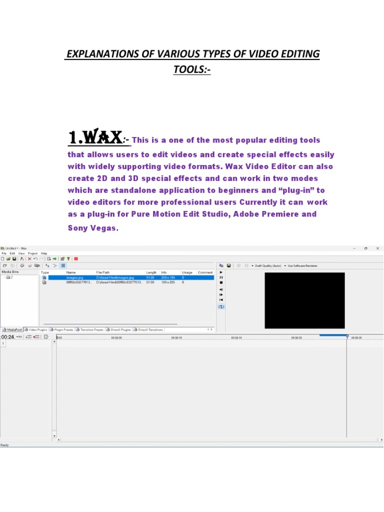 Explanations of Various Types of Video Editing Tools PDF 3 D Computer Graphics Blender