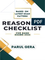 Reasoning Checklist 123 PDF 2022 by Parul Gera