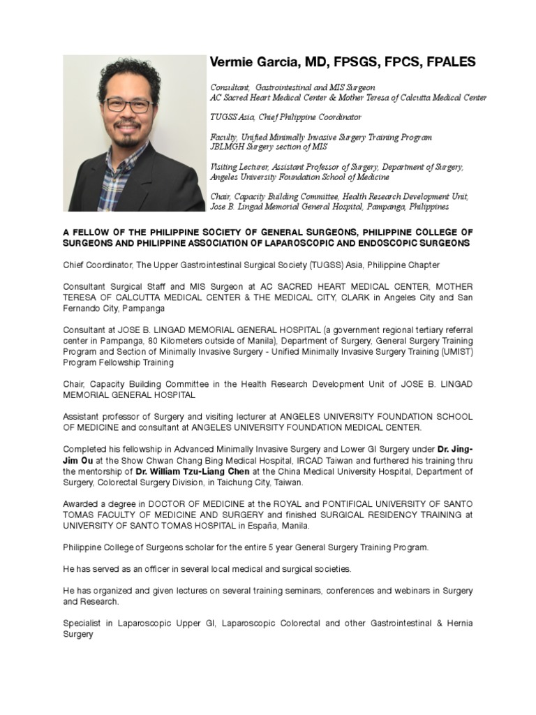 Vermie Garcia: Colorectal Surgery Expert | PDF | Science & Mathematics