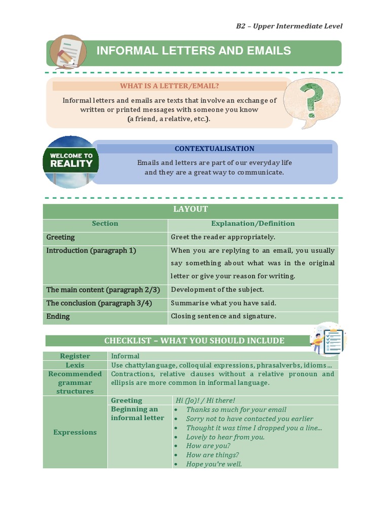how to write an informal email b1