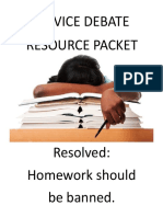 Banning Homework Novice Packet
